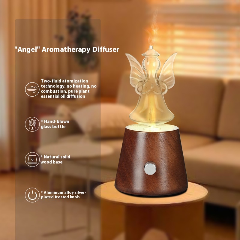 Angel Cold Fragrance Trument AM03 Solid Wood Base Rechargeable Essential Oil Fragrance Machine Essential Oil Expanding Machine Portable Fragrance Trument