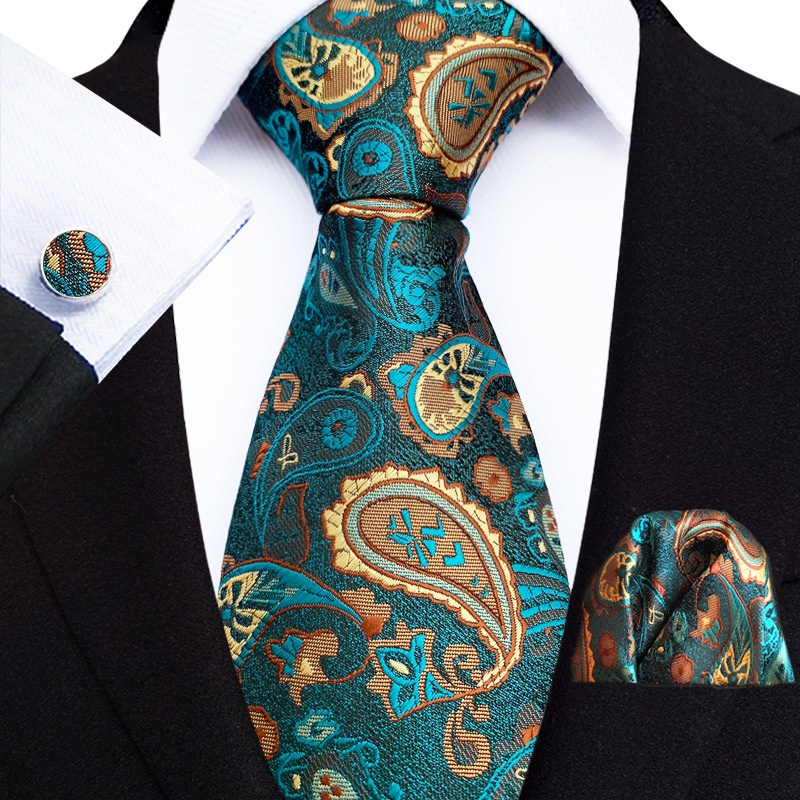 Paisley Waist Men's Tie Pocket Towel Cufflinks Three-piece Suit