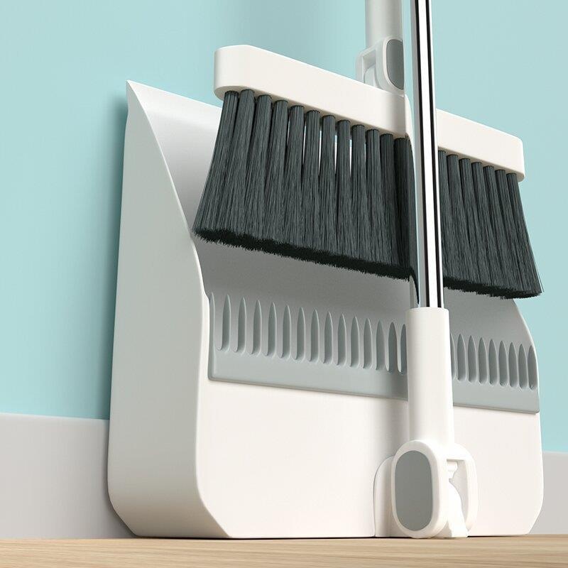 Sweeping Broom Set Household Soft Broom Plastic Stainless Steel Broom Long Scraping Tooth Dustpan Combination