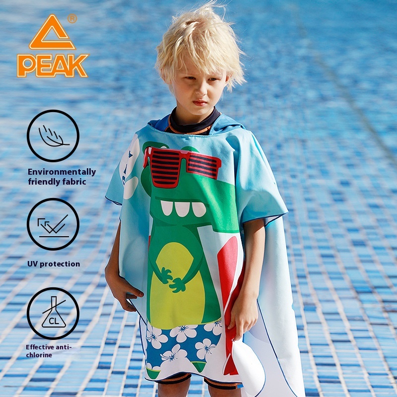 Children's Bath Towel Quick-drying Cartoon Dinosaur Bathrobe Baby Swimming Beach Towel Changing Cloak Belt