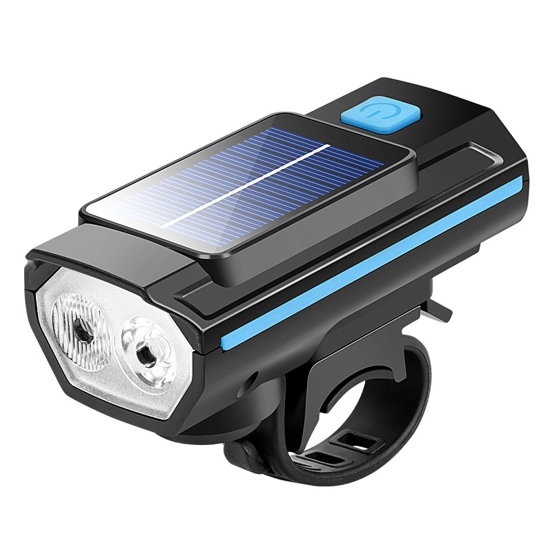 Bicycle Lights Lighting Headlights Solar Charging Horn Bell Flashlight Mountain Night Riding Accessories