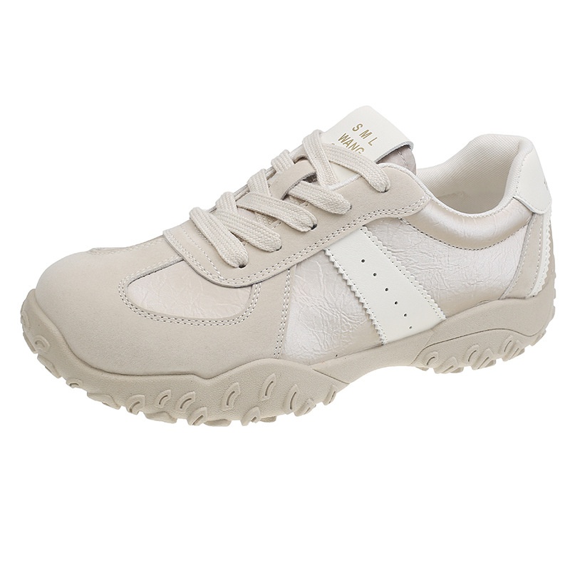 Genuine Leather Inner Height Increasing Women's Shoes Thick Sole German Training Shoes Women's Spring And Summer Casual Sneaker White Shoes Forrest Gump Shoes