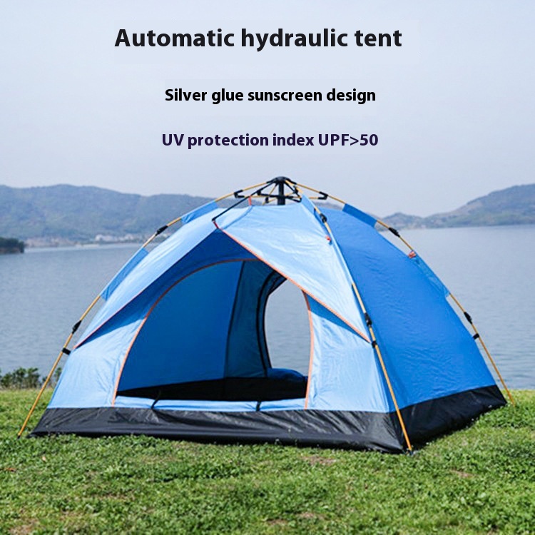 Portable Folding Tent Fully Automatic3-4 People Oxford Cloth Camping Park Beach Quick Open Outdoor Camping Tent