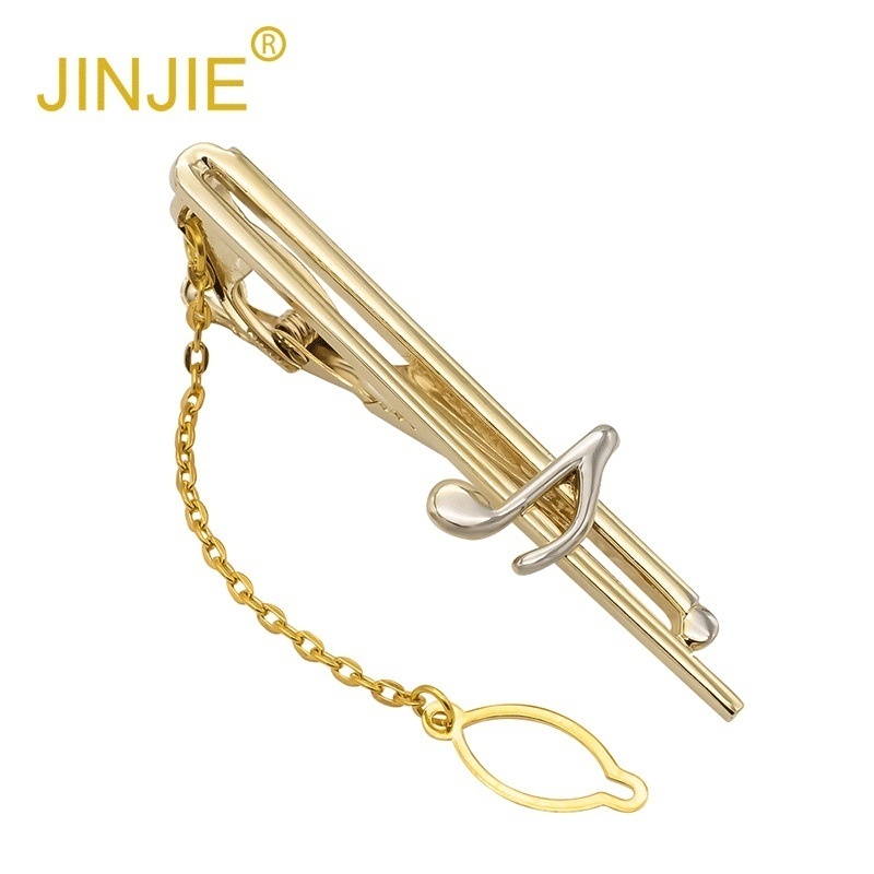 Fashion Creative Musical Note Shape Metal Tie Clip Men's Business Professional Tie Clip Personality Korean Tie Clip