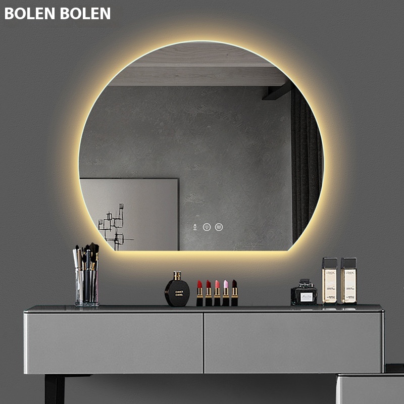 Bolun Semi-circular Dressing Table Wall- Mounted Bathroom Lighted L E D Wash Makeup Smart Bathroom Mirror