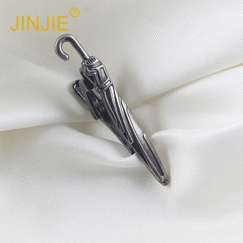 Silver Umbrella Shape Metal Tie Clip Men's Business Casual Tie Clip Korean Tie Clip