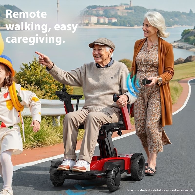 Dropshipping Electric Four-Wheeler For The Elderly And Disabled, Liftable And Folding Aluminum Alloy Electric Wheelchair