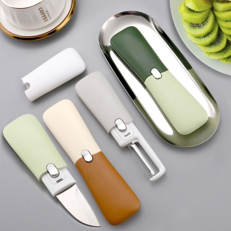 Peeler Peeler Knife Household Kitchen Tool Convenient Outdoor Travel Two In One With Case Portable Fruit Knife