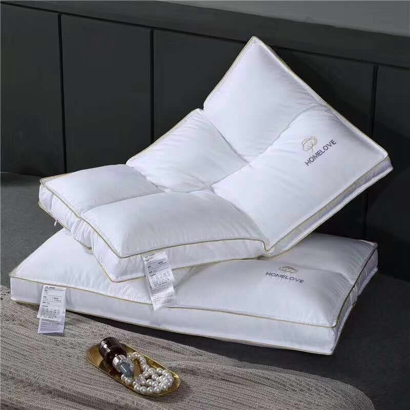 Pure Color Long-staple Cotton Pillow Five-star Hotel Compressed Pillow Machine Washable Pillow Bed And Breakfast Pillow