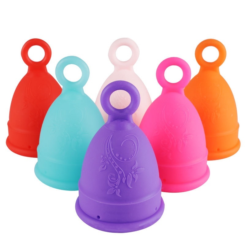 Foreign Trade Menstrual Cups Women Can Swim During Menstruation Silicone Moon Cups Replace Sanitary Napk Pull Ring Menstrual Cups