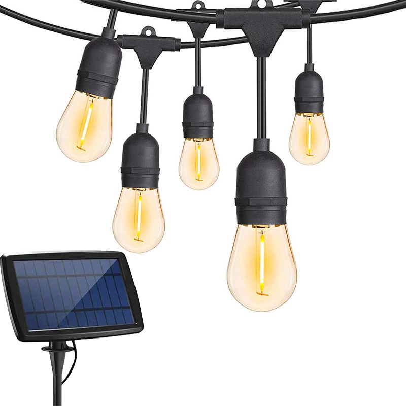 Solar Camping Atmosphere Light String Tungsten Bulb Nordic Retro Outdoor Waterproof