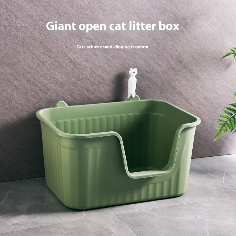 Cat Litter Box Pet Toilet Giant Butter Giant Cat Litter Box Open Oversized Anti-splash Cat Toilet Cat Feces Bowl