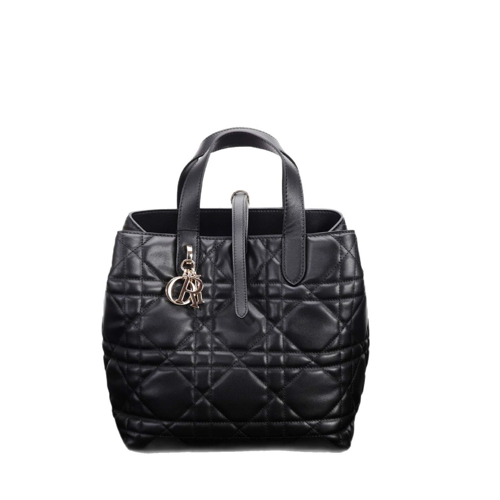 D Toujours Vertical Version Handbag Top Layer Cowhide Small Size Medium Rhombus Tote Bag Commuter Single Bag