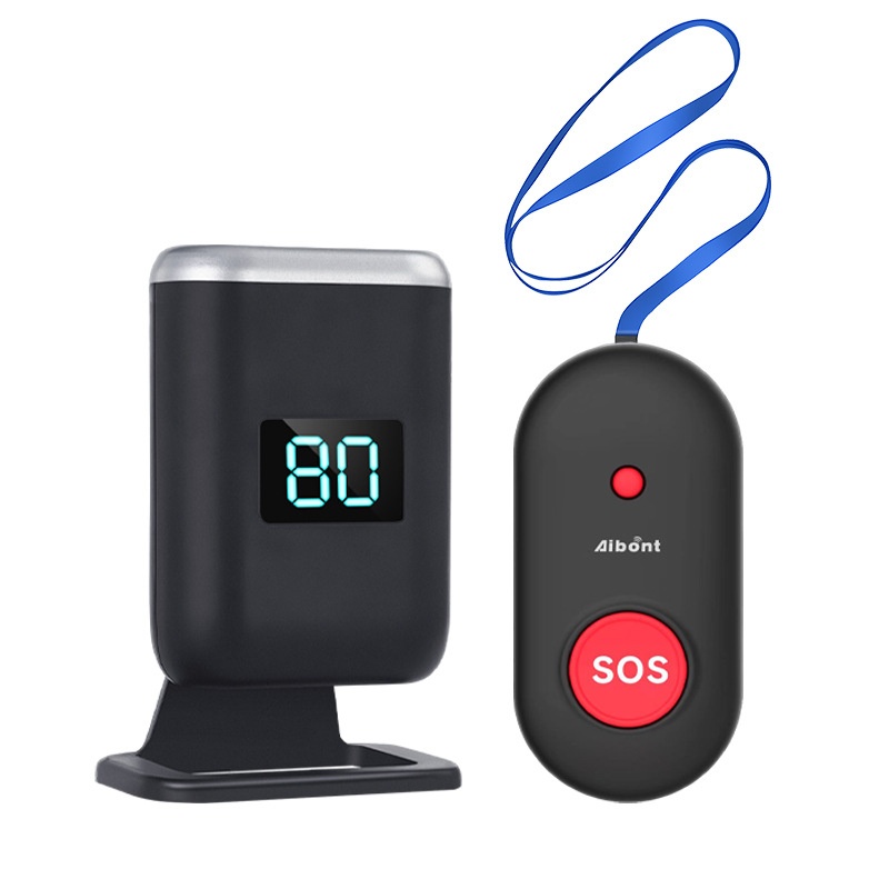 Wireless Flash Vibrating Doorbell Smart Elderly Pager Waterproof Wireless Doorbell Emergency Pager