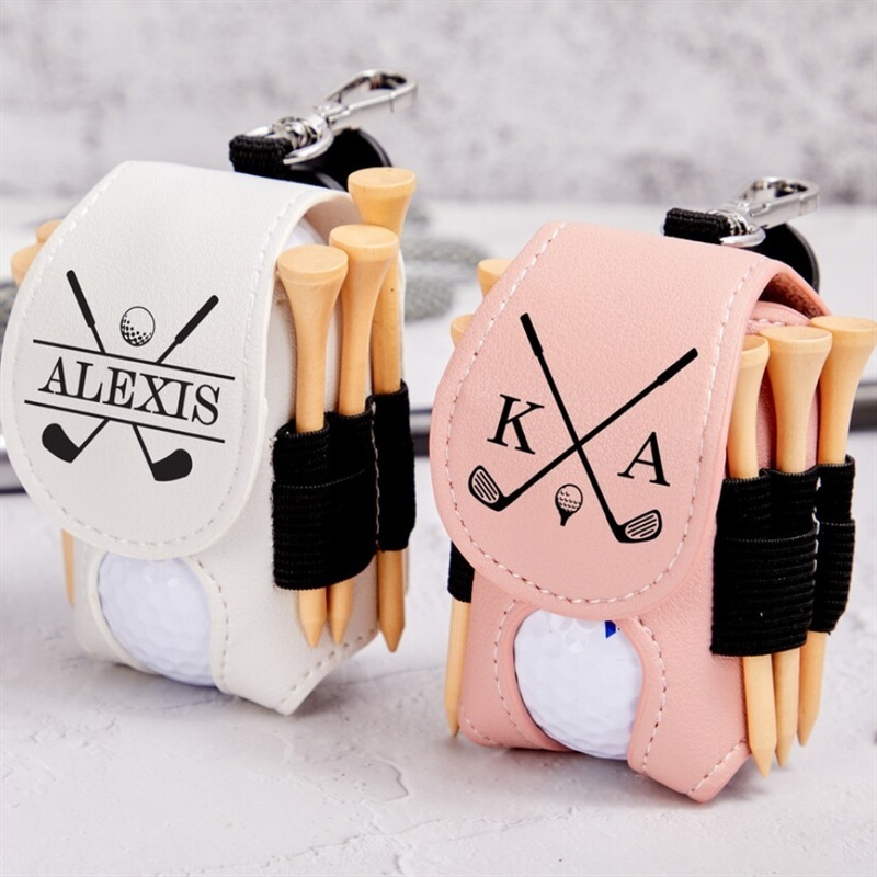 Golf Ball Bag Portable Mini Golf Ball Protection Bag PULeather Ball Box Ball Spike Seat Bag