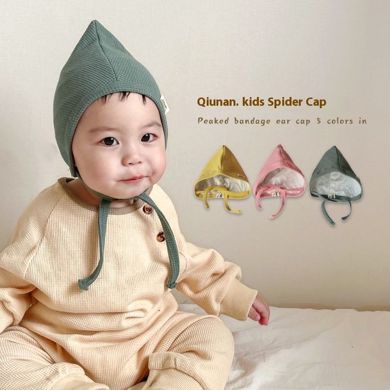 Qiunan Baby Hat Spring And Autumn Pure Cotton Pointed Cute Wizard Ear Protection Hat To Protect The Fontanelleborn Baby Fetal Hat