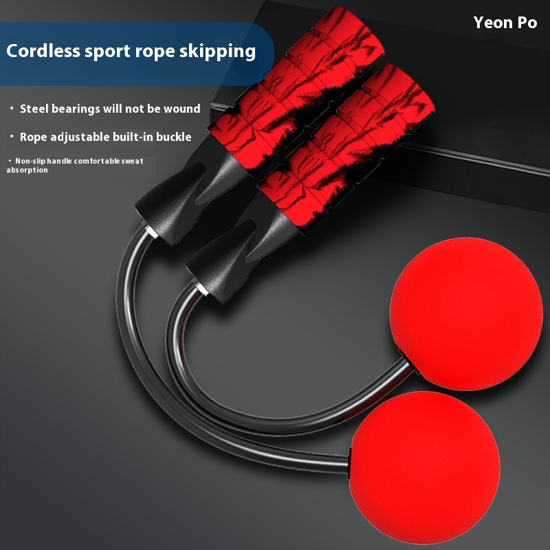 's Ropeless Skipping Rope,Stainless Steel Double Bearing Skipping Rope,Weighted PVCNo Rope EVASponge Ball Skipping Rope