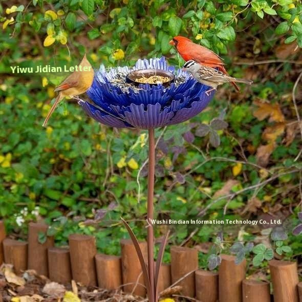 Hot-selling Vertical Purple Spider Purple Spider Peony Shape Bird Feeder Outdoor Ornaments