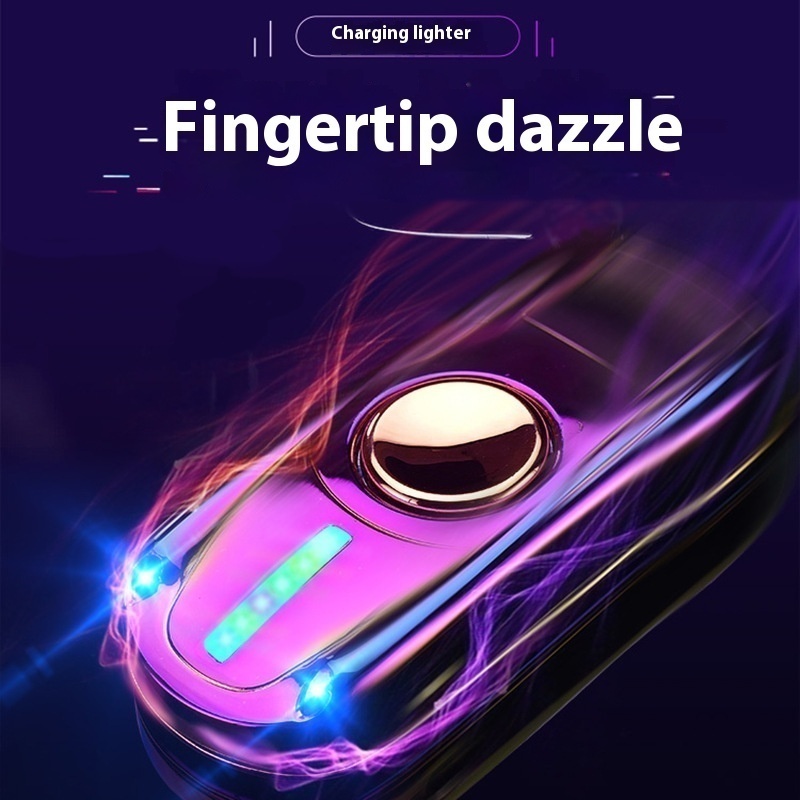 Fingertip Gyro Lighter KERPADirect Jitter Net Red Sports Car Decompression USBCharging Colorful Lights