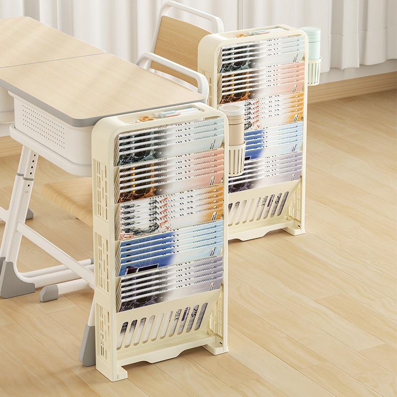 Desk Bookshelf Removable Large Capacity Multi-layer Thickened Roller Multi-functional Floor-standing Storage Rack