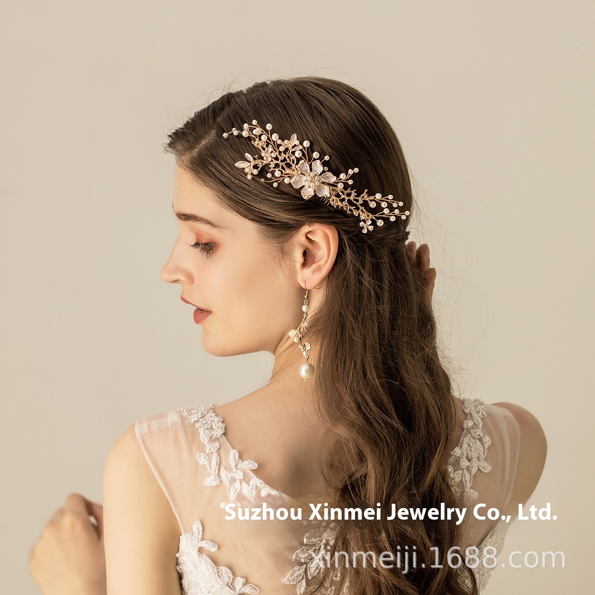 O560 Alloy Big Flower Bridal Hair Comb Hair Accessories Wedding Dinner Headdress Wedding Dress Accessories