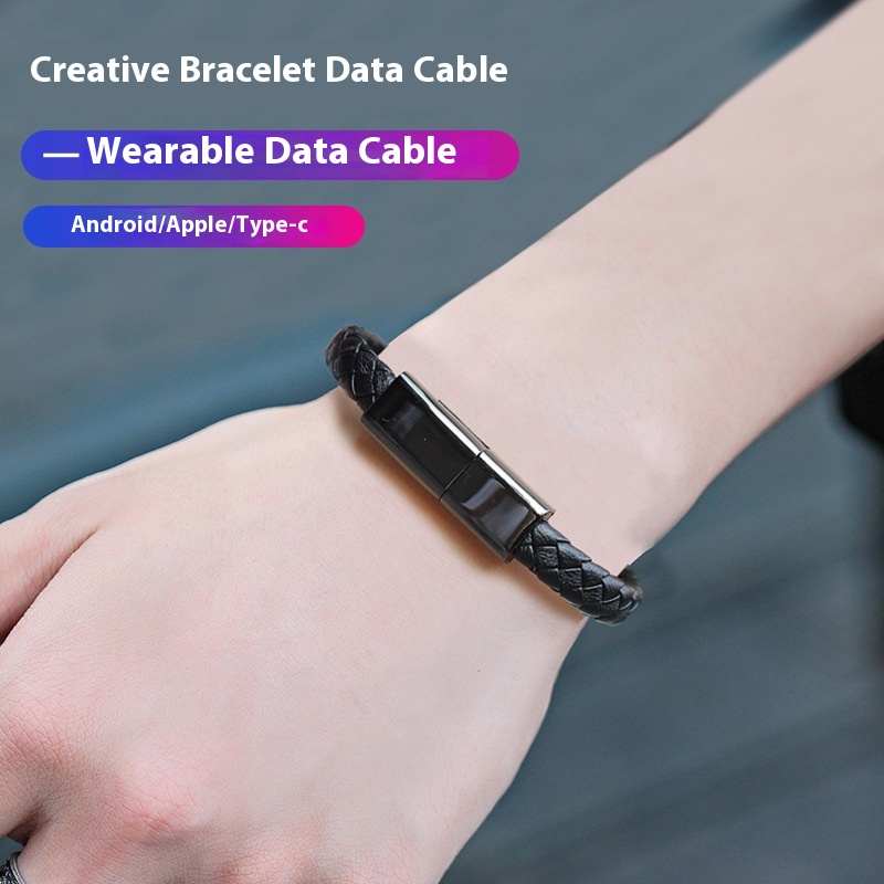 Internet Celebrity Creative Bracelet Data Cable Fast Charging Portable Bracelet Type Suitable For Huawei Apple Android Type-C Meter Oppo - 2