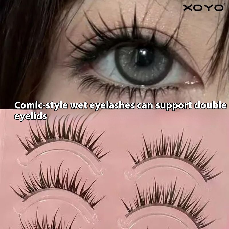 XOYO Cartoon Wet Eyelash ~ Air Feeling Eyelash Shop Same One-piece False Eyelash Thick Curly Black Stem Whole