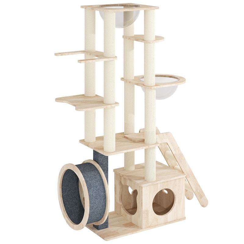 Cat Climbing Frame Integrated Cat Climbing Frame Multi-layer Cat Nest Space Capsule Solid Wood Sisal Cat Column Cat Climbing Frame One Piece