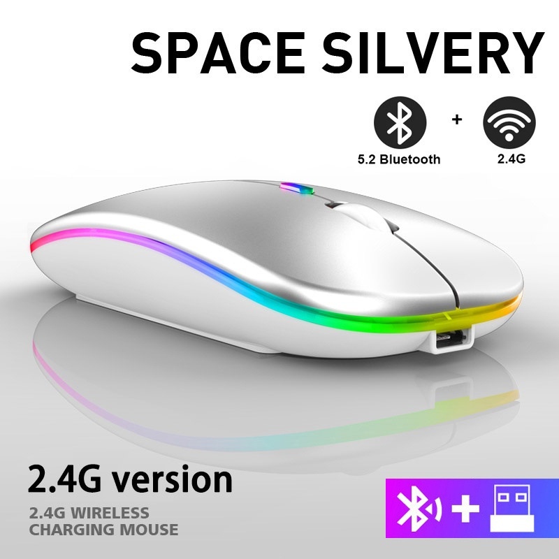 Suitable For Apple Wireless Mouse Silent Rechargeable Type CBluetooth Dual-mode Luminous