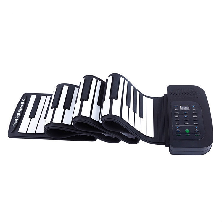 English Version Hand-rolled Piano88 Keys Thickened Silicone M I D I Beginners Folding Electronic Keyboard Adult