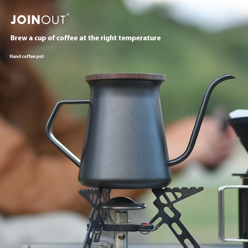 304 Narrow Mouth Stainless Steel Coffee Hand Brewing Pot Western Style Coffee Pot Household Coffee Utensils With Lid