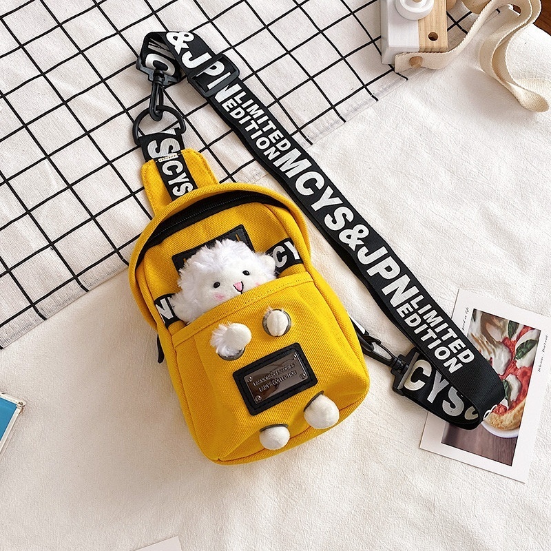 Cute Small Bag For Women Style Internet Celebrity Versatile Canvas Crossbody Chest Bagy Cool Female Student Shoulder Bag