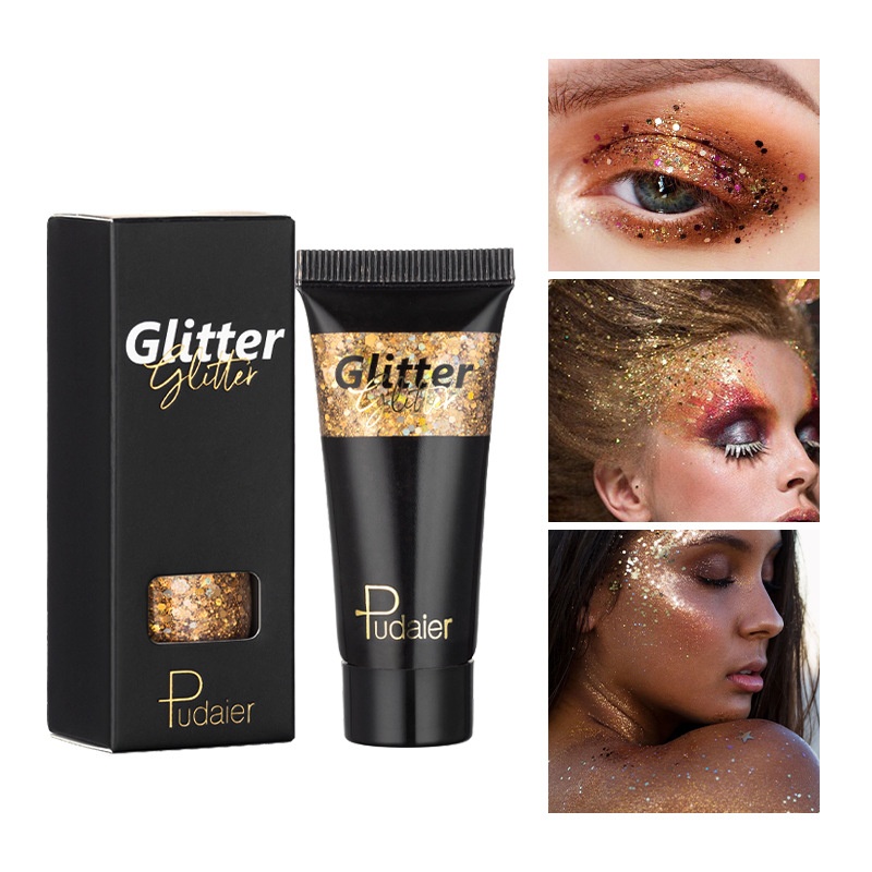 Pudaier Flash Eye Shadow Liquid Stage Makeup Face Body Sequin Liquid Eye Shadow