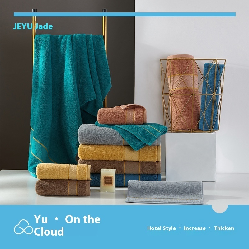 Jieyu A-class Non-fluorescent Venice Lovers Pure Cotton Bath Towel Five-star Hotel Quality Enlarged And Thickened