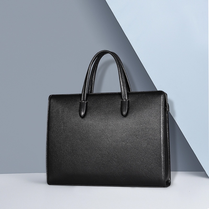 Men's Bag Genuine Leather Men's Fingerprint Lock Handbag Large Capacity Computer Bag Men's Business Practical Briefcase