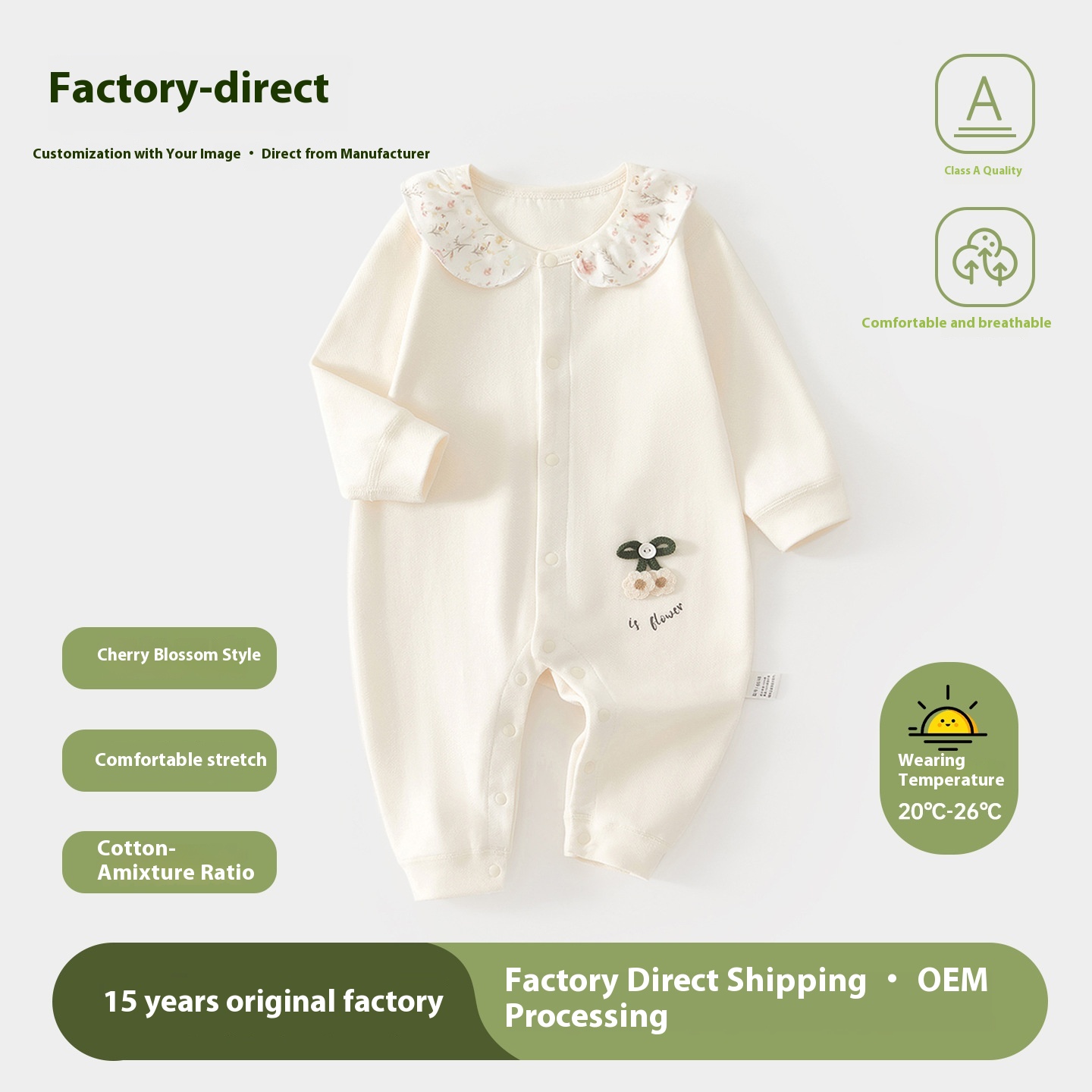 Baby Clothes Class A Shulong Spring And Autumn Bottoming Long-sleeved Climbing Suit Solid Color Outer Wear Women's Baha Clothes Born All-in-one Suit