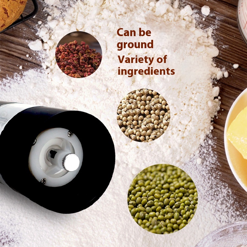 Electric Black Pepper Grinder Sea Salt Grinding Bottle Household Seasoning Bottle Seasoning Box Pepper Peppercorn Grinder