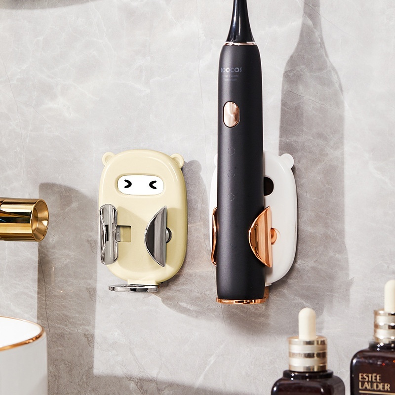 Bathroom Wall-mounted Electric Toothbrush Holder,Punch-free Gravity-sensing Retractable Toothbrush Holder,Cute And Luxurious Storage