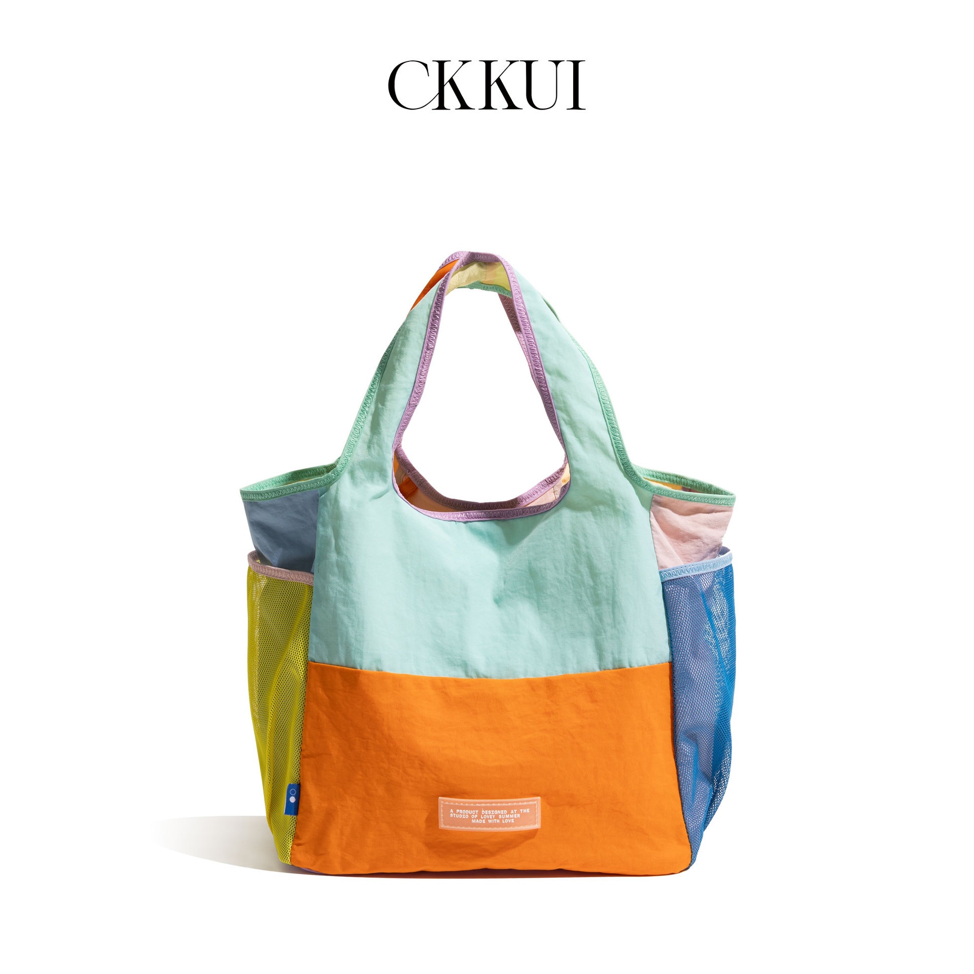 CKKUI Dopamine Tote Bag Singapore Niche Design Canvas Bag Lightweight Foldable Eco-Friendly Handbag