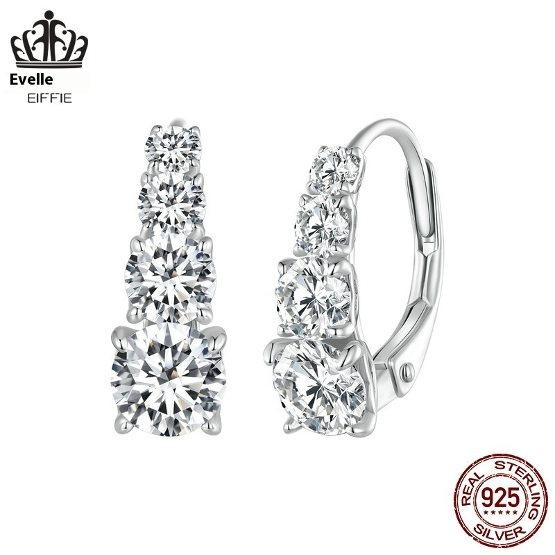 Avle Sterling Silver Moissanite Earrings S925 Silver Plated Platinum Earrings Fashion Jewelry MSE023