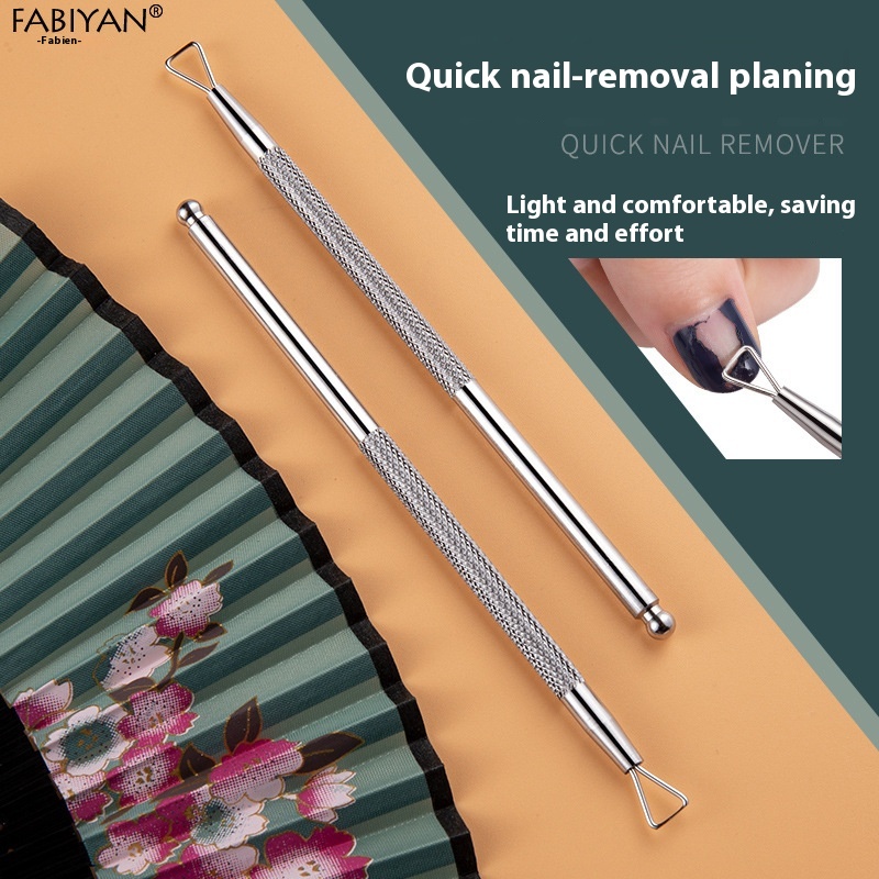 Nail Art Nail Remover Stainless Steel Double Head Nail Remover Set Steel Nail Remover Dead Skin Remover Nail Art Tool