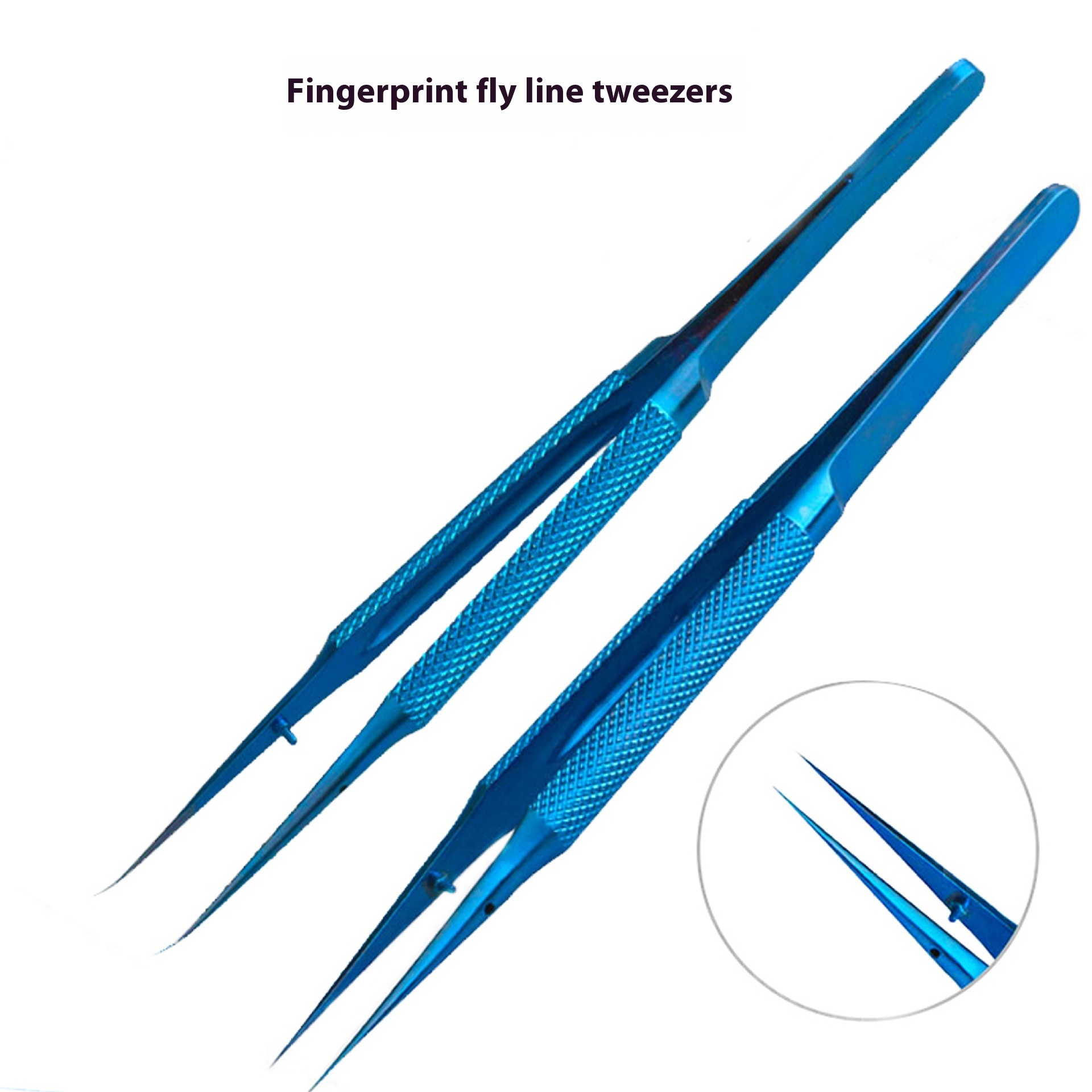 Tweezers Titanium Alloy Fingerprint Flying Line Mobile Phone Repair Pointed Fine Tip Straight Curved Tweezers0.15mm Anti-magnetic Microscope