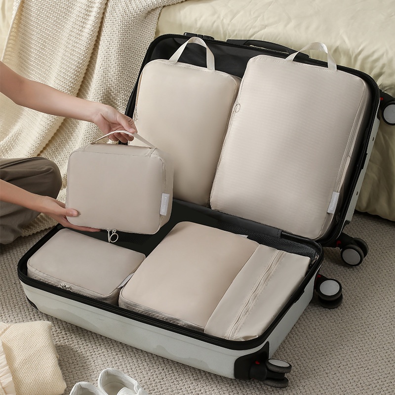 Memory Cloth Travel Retractable Six-piece Suitcase Clothing Storage Bag Toiletries Storage Bag
