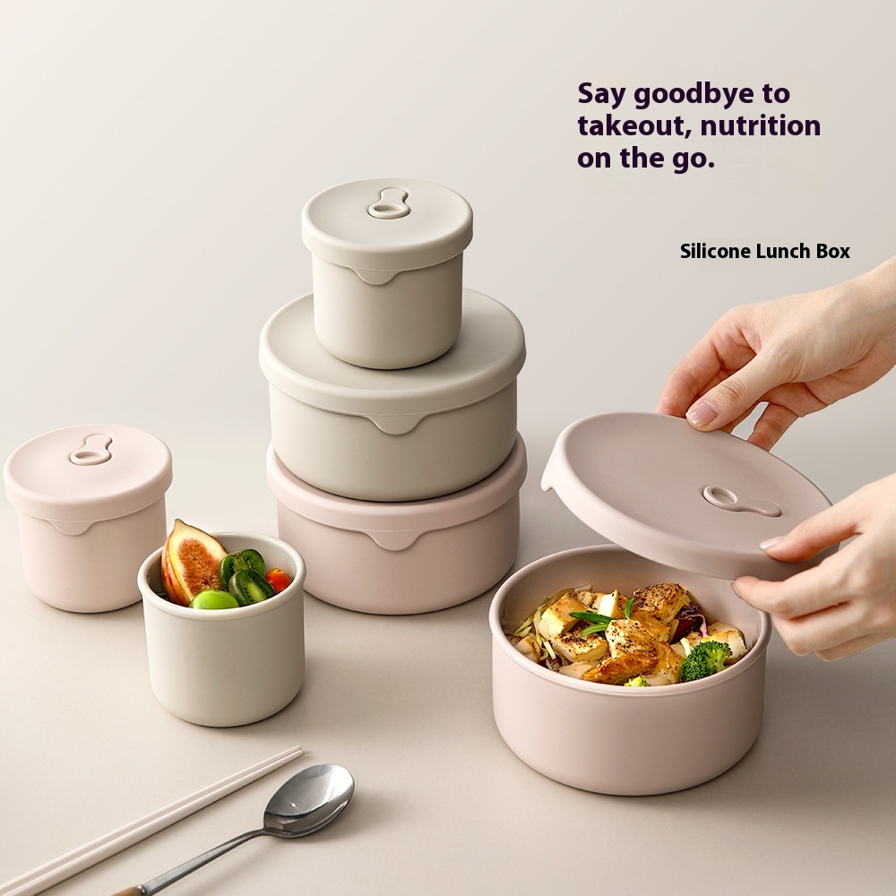 FaSoLa Silicone Lunch Box Food Grade Refrigerator Fresh-keeping Box Office Workers Can Be Heated In Microwave Fruit Lunch Box