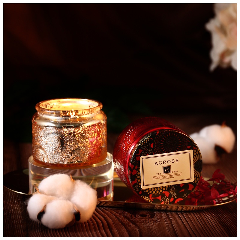 Starry Sky Aromatherapy Candle Essential Oil Indoor Souvenir Relief Glass Gift Box Jar Smokeless Soybean Wax Essential Oil - 2