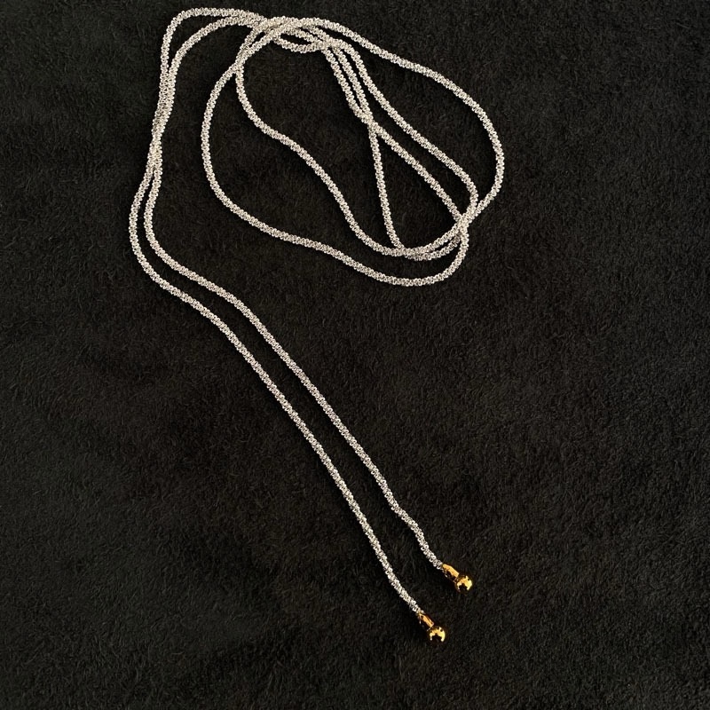 Sparkling Spherical Long Necklace Jewelry Light Luxury High-Level Multi-Wearing Woolen Chain Fashion All-Match Necklace