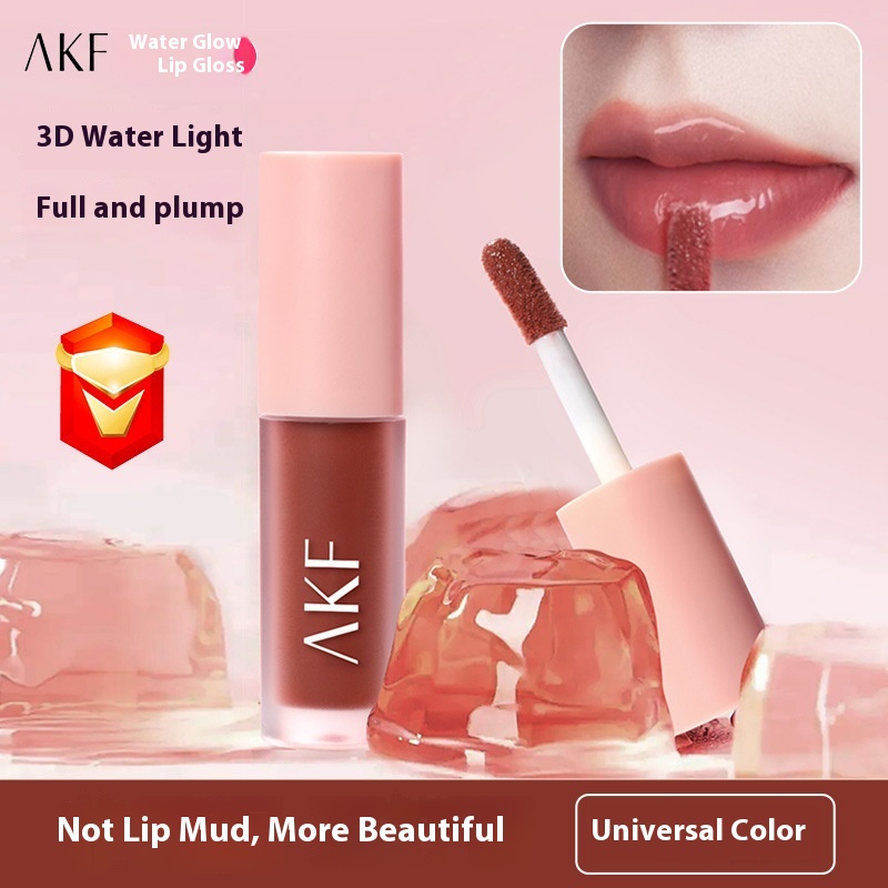 /AKF Water Lip Glaze Mirror Lip Gloss Not Easy To Stick Cup Flat For Big Brand Lipstick Better Than Lip Mud Lip Balm For Women