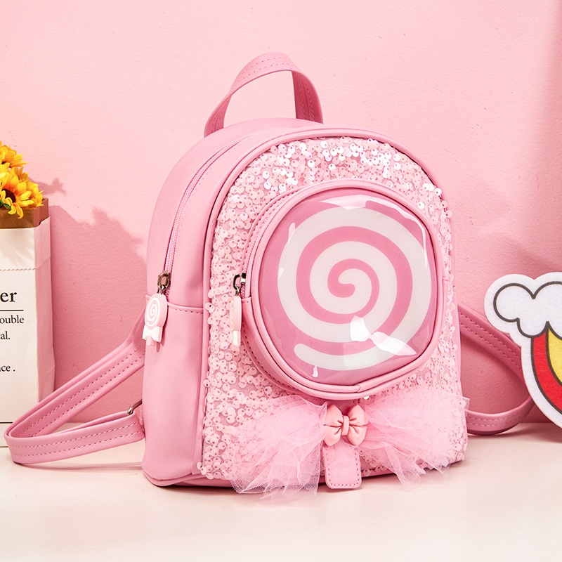 Girls Backpack Leisure Travel Lollipop Small Schoolbag LEDLight Fashion Cute Princess Children Backpack