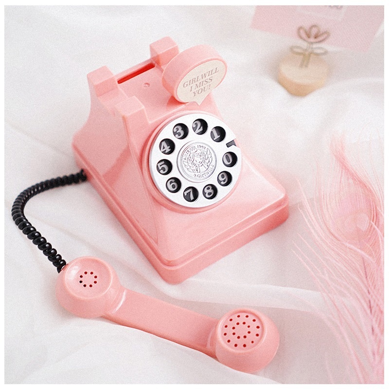 Girlwill Phone Money Jar Gift Children's Creative Retro Piggy Bank Plastic Piggy Bank