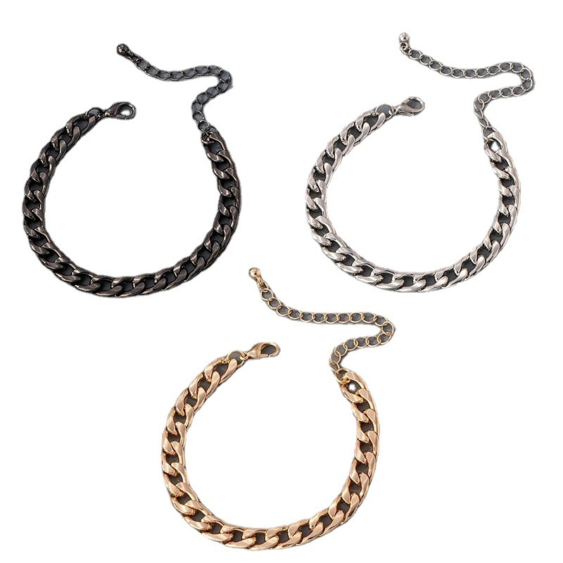 Hip-hop Cuban Bracelet,Punk Metal Geometric Rope Chain Bangle